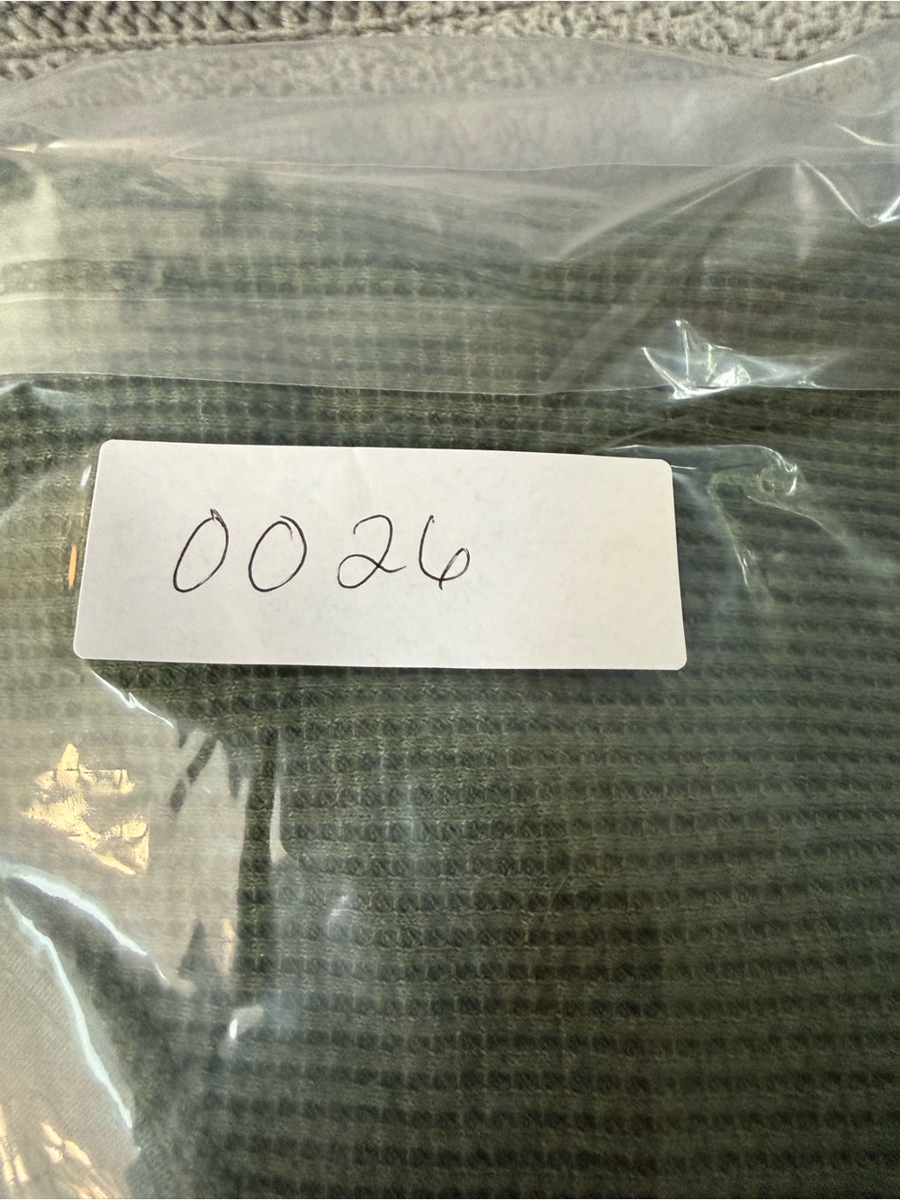 Men's Olive Green Waffle Knit Long-Sleeve Crew - Picture 8 of 8